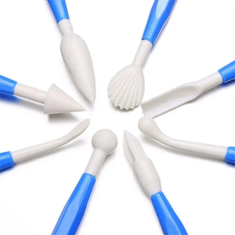 8Pcs/set Fondant Flower Carving Pen Cake Decoration Carved Group Shaping Modelling Craft Sugar Engraving Tools |