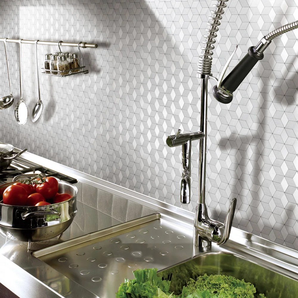 

Декоративная настенная плитка Art3d, 10 листов, металлическая мозаика, 12 дюймов X 12 дюймов, кубическая Серебряная/медная металлическая мозаичная плитка