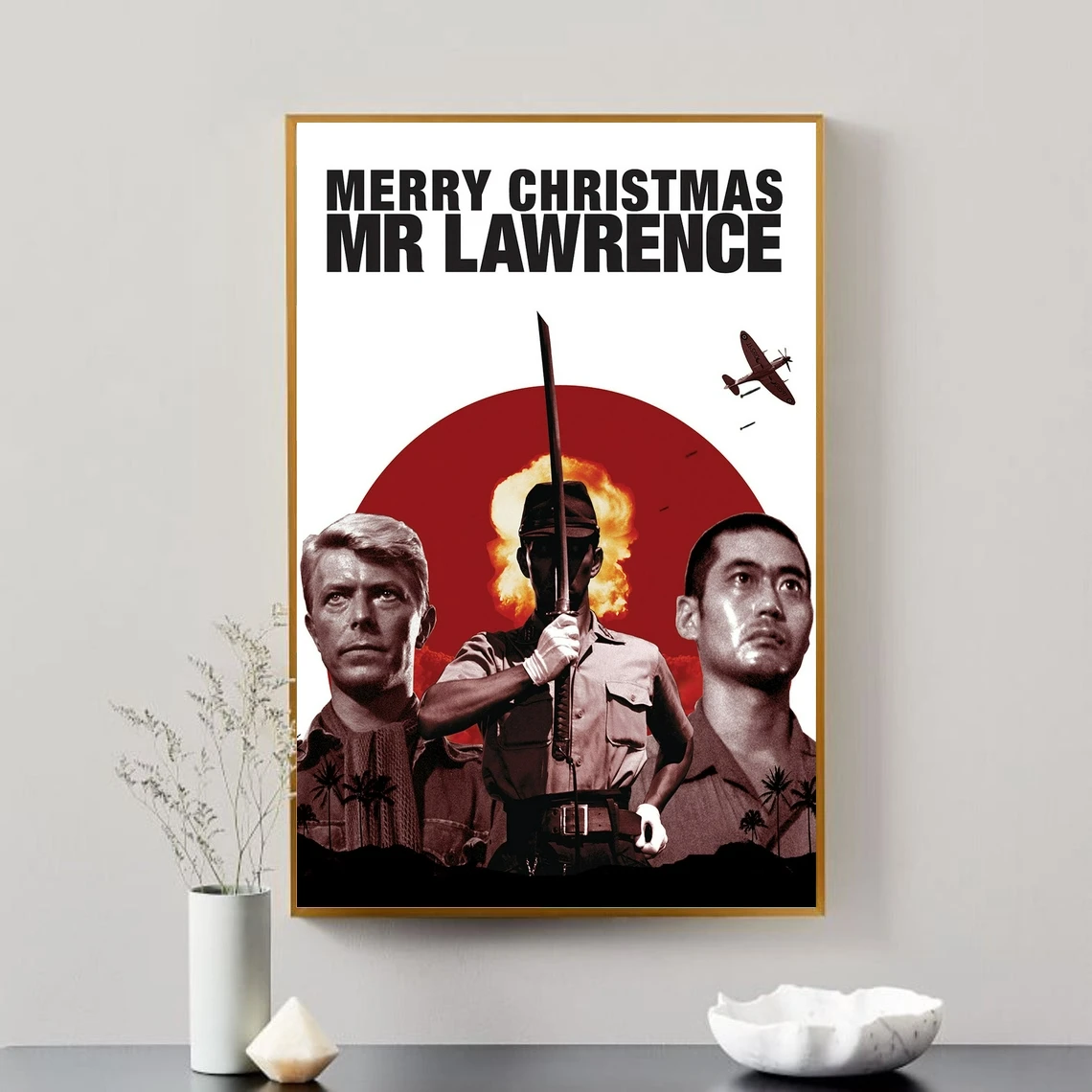 Постер с надписью Merry Christmas (1983) постер британская и японская война пленка Дэвида