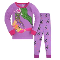 baby girls pajamas set spring autumn cotton long sleeve pajamas mermaid print kids sleepwear sets children princess home clothes