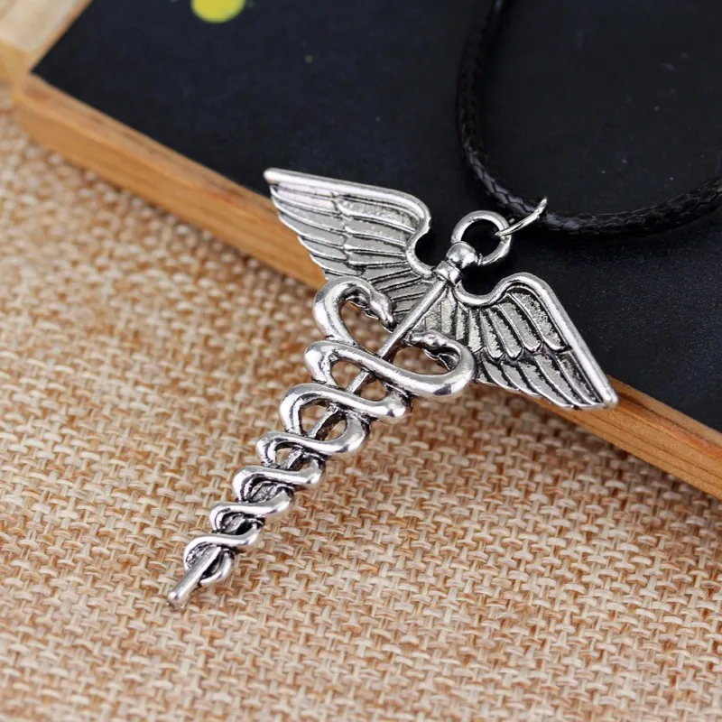 Перси Джексон Угол Крылья волшебная палочка кулон "Кадуцей" ожерелье фильмы Ювелирные изделия
