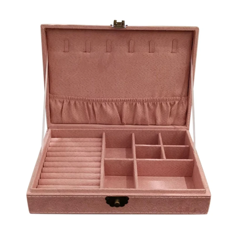 

Модная квадратная шкатулка для ювелирных изделий, однослойная коробка для хранения косметики с вышивкой, коробка для хранения ожерелий, ко...