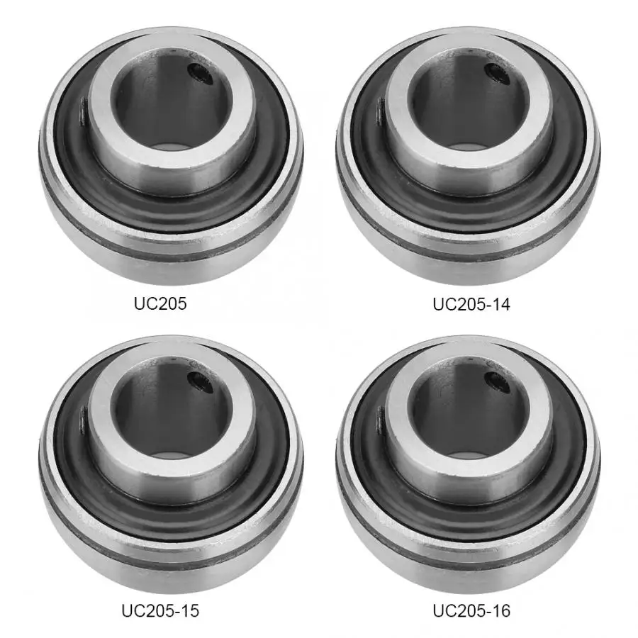 2 шт шарикоподшипник стальной подшипник UC205/UC205-14/UC205-15/UC205-16 0.98x2.05x1.34in для различных машин