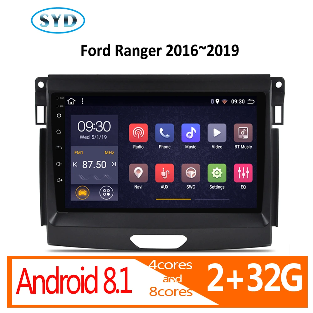 Автомобильное радио android auto 2 32G для Ford Ranger 2016 2017 2018 2019 coche аудио Авторадио carplay 1 din