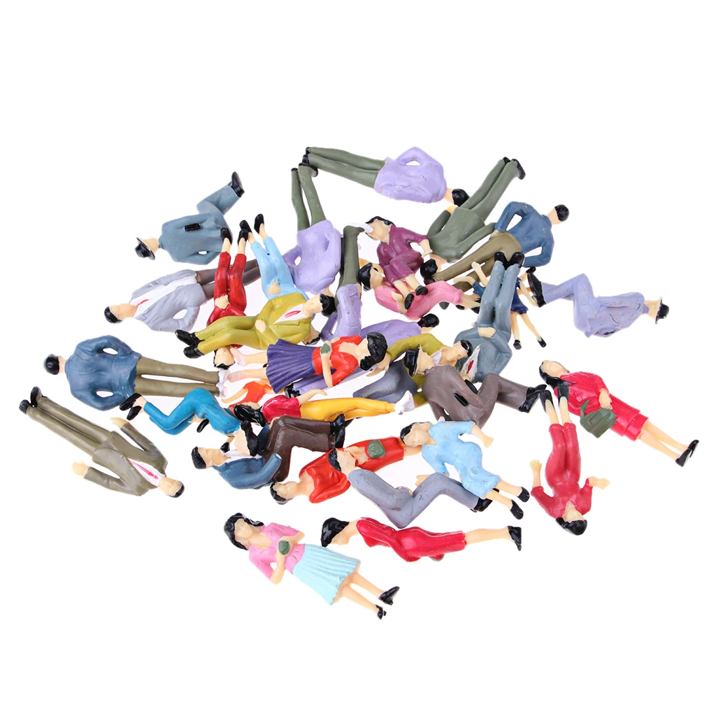 

Mix Lot People Passenger Figures Models Painted 1/25 for Park Street Layout