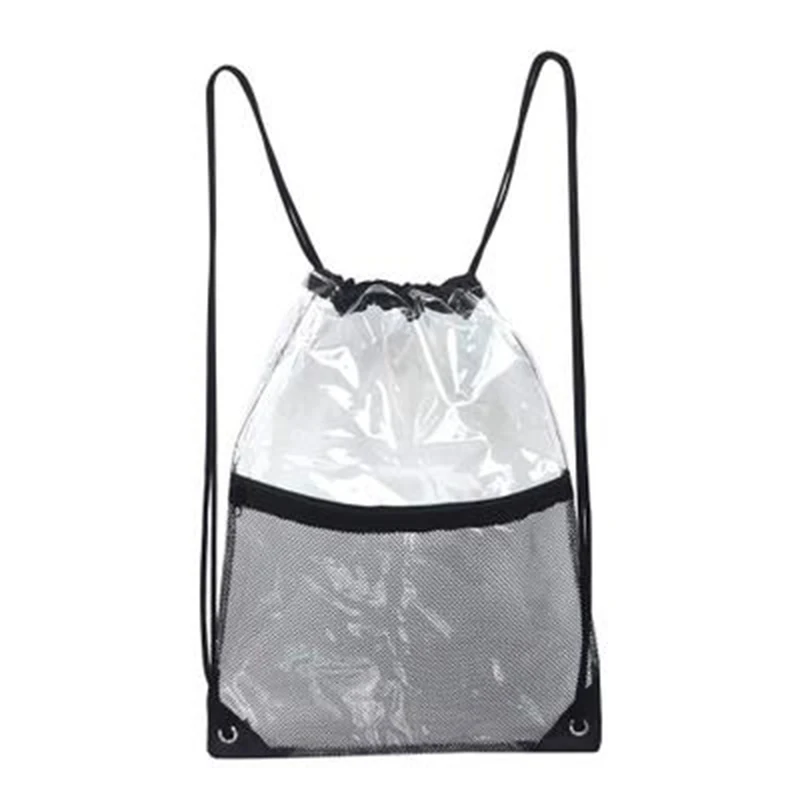 Прозрачный водонепроницаемый рюкзак со шнурком сумка для хранения с передними