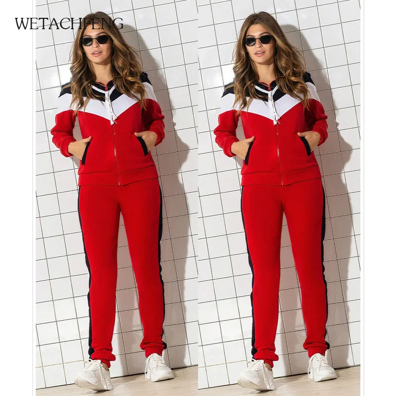 Женская одежда 2020 розовый спортивный костюм в полоску свитшот укороченный топ на