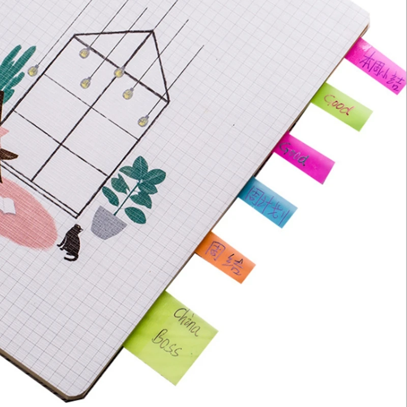 

Cute Sticky Notes adhesive Post It Office School Supply Scratch Stationery Rainbow Memo Pad Index Notepad sketchbook Planner