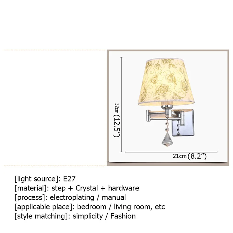 

OULALA Wall Lamps Contemporary LED Lights Simple Indoor Crystal Fixture For Home Bedside