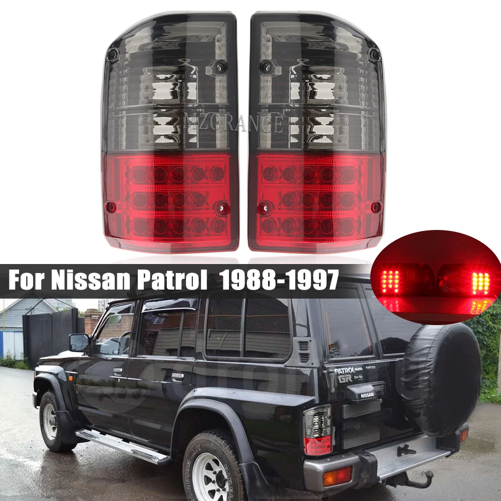 Fanale posteriore per Nissan Patrol GQ 1988-1997 serie 2 pezzi rosso e affumicato segnale freno paraurti lampada di arresto accessori auto