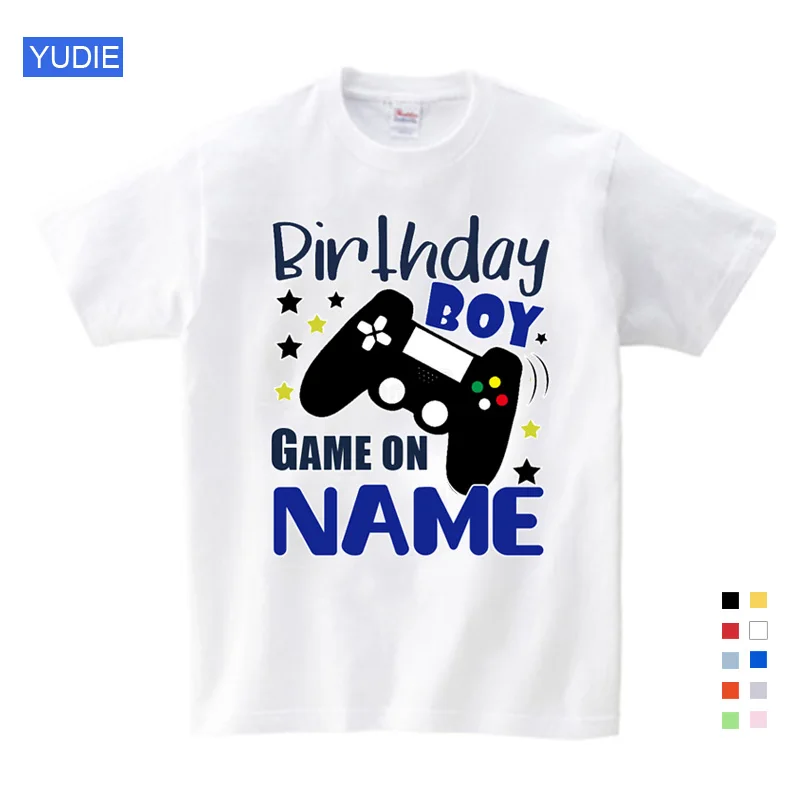 Boys T Shirt Game on T Shirts Kids Clothing Custom Name Birthday T-shirt Girls Clothes Children Toddler Baby Tees Summer Casual