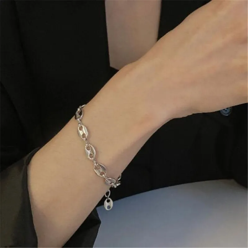 

Элегантный серебряный браслет в виде свиньи для женщин, женский праздвечерние браслет-цепочка, аксессуары, ювелирные изделия, подарки для д...