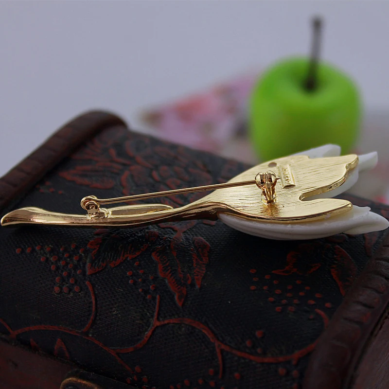 Модные женские ювелирные изделия тюльпан цветок брошь белая элегантная Ретро