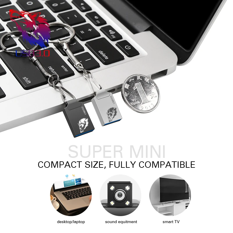 

Metal super mini USB 3.0 flash drive high speed 4GB 8GB 16GB 32GB 64GB 128GB usb3.0 Pendrive Flash Memory usb stick