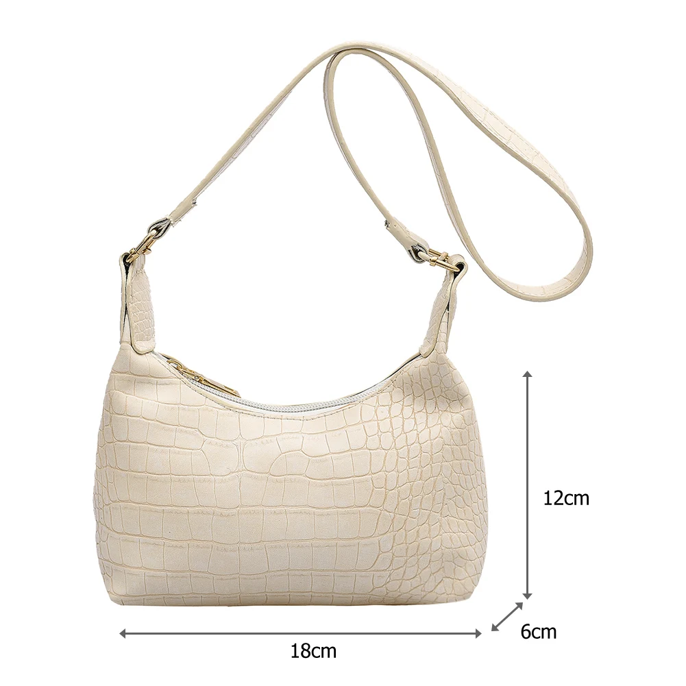 

Casul PU Leather Travel Money Pouch Vintage Alligator Pattern Women Shoulder Crossbody Bag Fashion Solid Color Shopping Handbags