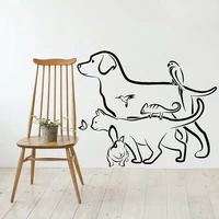 animals wall stickers veterinary pet shop dog cat rabbit vinyl wall decal art home decoration bedroom removable wall paper 3206