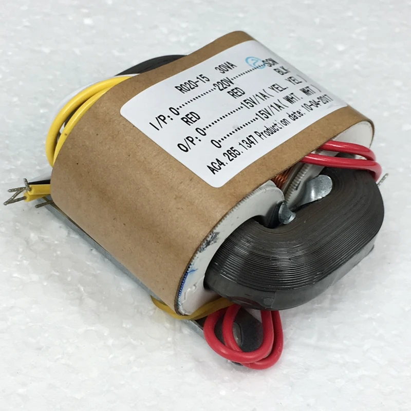 

Transformador de corrente electronic 220V R type power transformer 30W 15V ×2 R cattle audio transformer copper wire coil