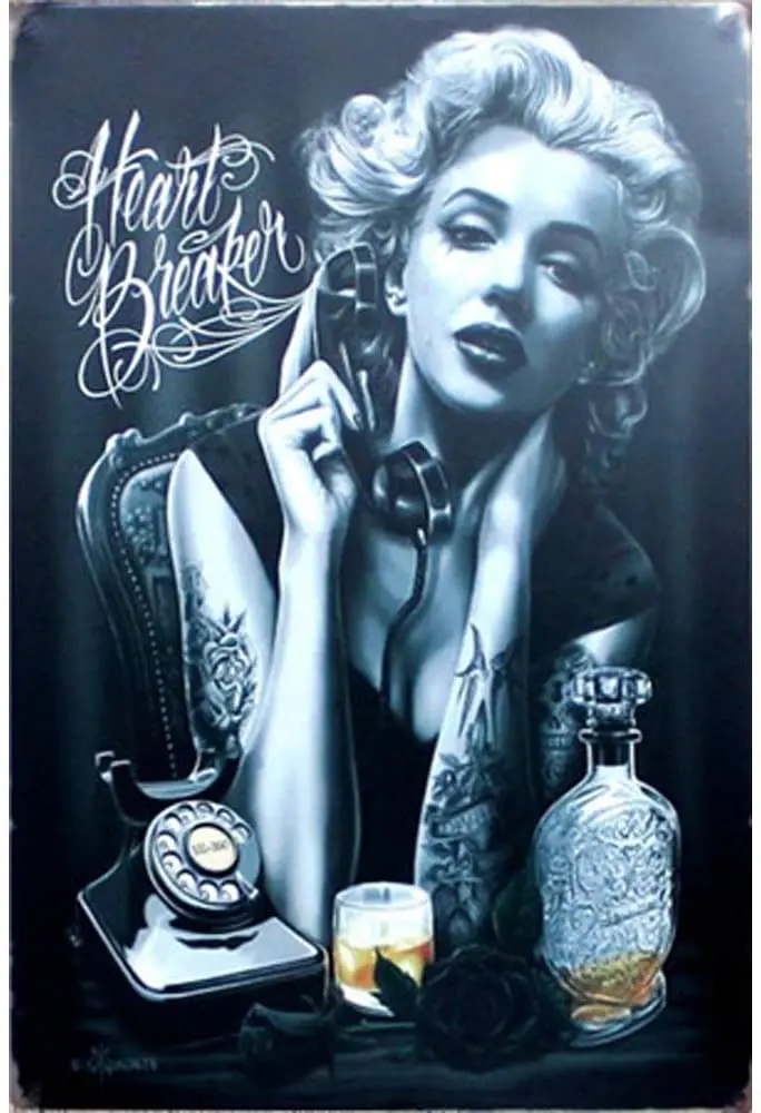 

Danny Penaw Metal Signs Vintage Tin Signs Metal Posters Art Painting Wall Picture Sexy Woman Marilyn Monroe Prints Decorations