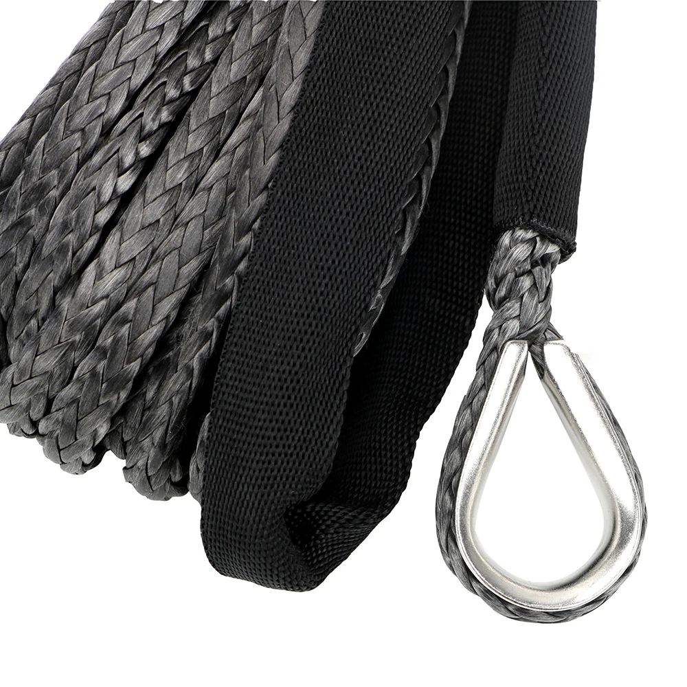 Car Accessories Winch Rope String Line Cable 15m 7700LBs Synthetic Towing Rope Car Wash Maintenance String for ATV UTV Off-Road
