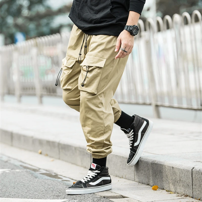 Новинка 2019 мужские Модные осенние хлопковые брюки Комбинированные в стиле хип