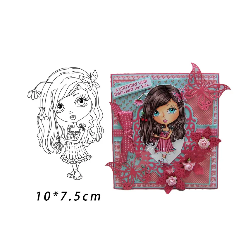 JC прозрачные резиновые штампы силиконовые Скрапбукинг плетеные длинные волосы