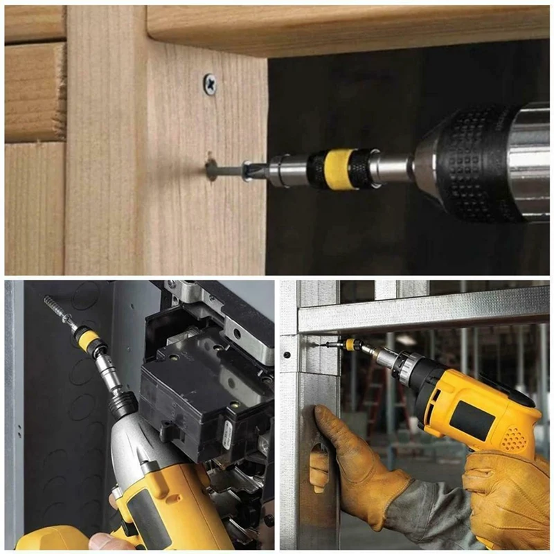 

1/4" Magnetic Screw Drill Tip Drill Screw Tool Locking Bit Holder Drive Guide Drill Bit Extensions Pivot Drill