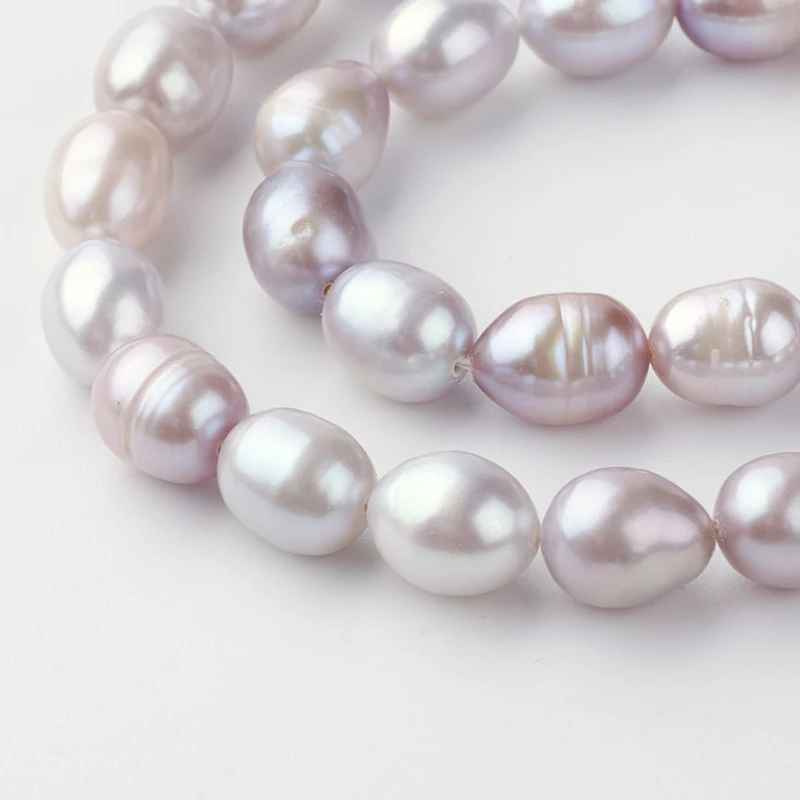 2 нити овальных натуральных жемчужин нитка для изготовления ювелирных изделий