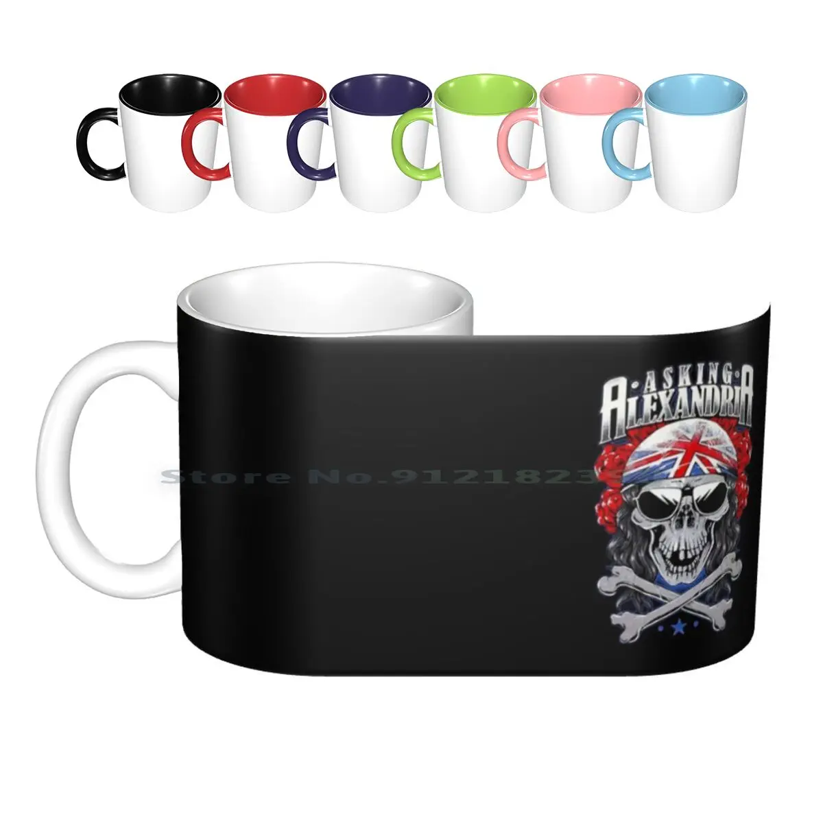 

British Red Roses Skull Ceramic Mugs Coffee Cups Milk Tea Mug Asking Lyrics Stand Up And Scream Stepped Up Alexandria Asking
