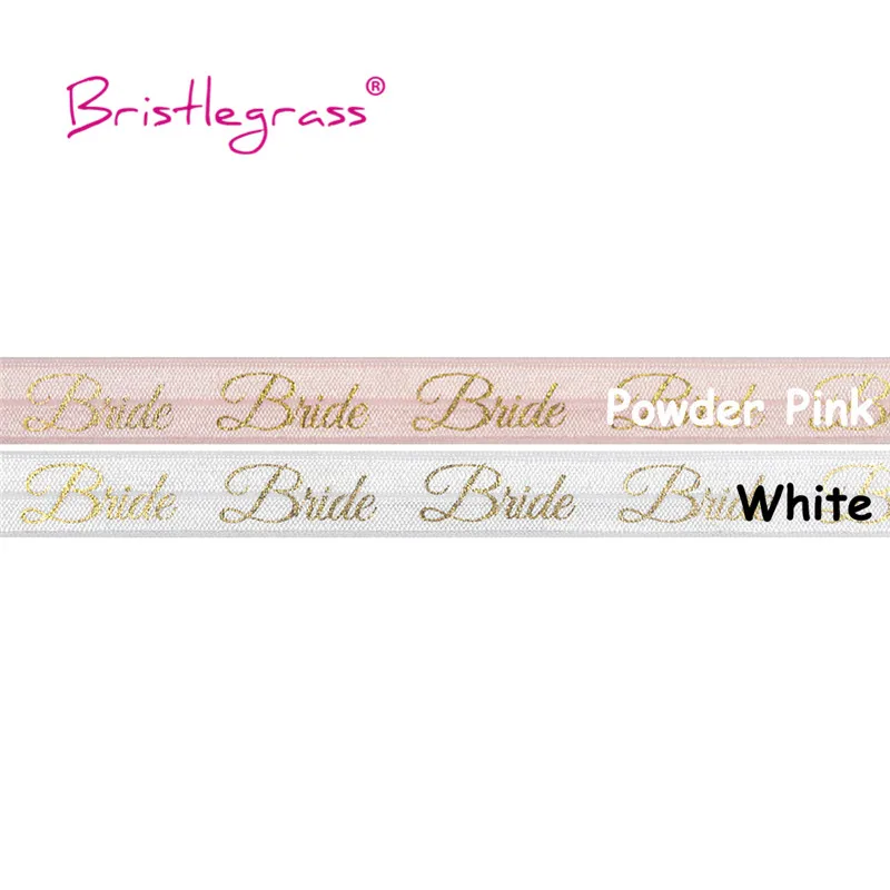 BRISTLEGRASS оптовая продажа 50 ярдов 5/8 &quot15 мм Золотая фольга для невесты с принтом