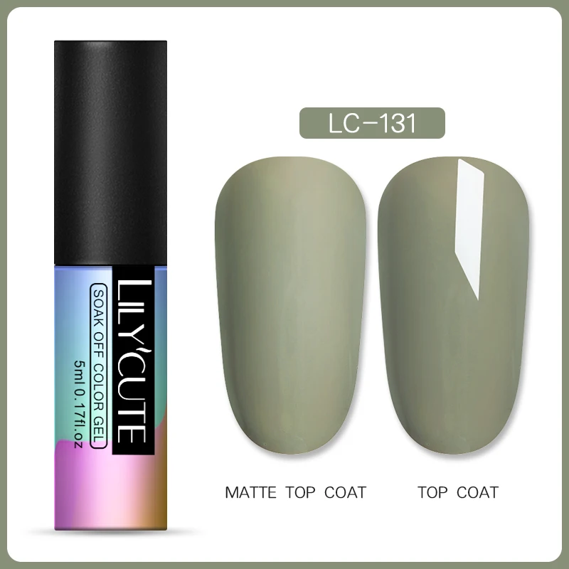 131 LILYCUTE матовый Гель-лак для ногтей Gery color зимний Гель-лак для ногтей матовое верхнее покрытие отмачиваемый УФ-Гель-лак для нейл-арта - Цвет: 131