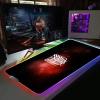 attack on titan rgb mousepad xxl white mouse pad gamer mause ped backlit mat diy gaming accessories computer desk mice keyboards