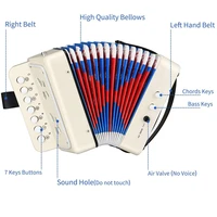children accordion 7 keys button with 3 air valve toy accordian mini musical instruments for child early children educational