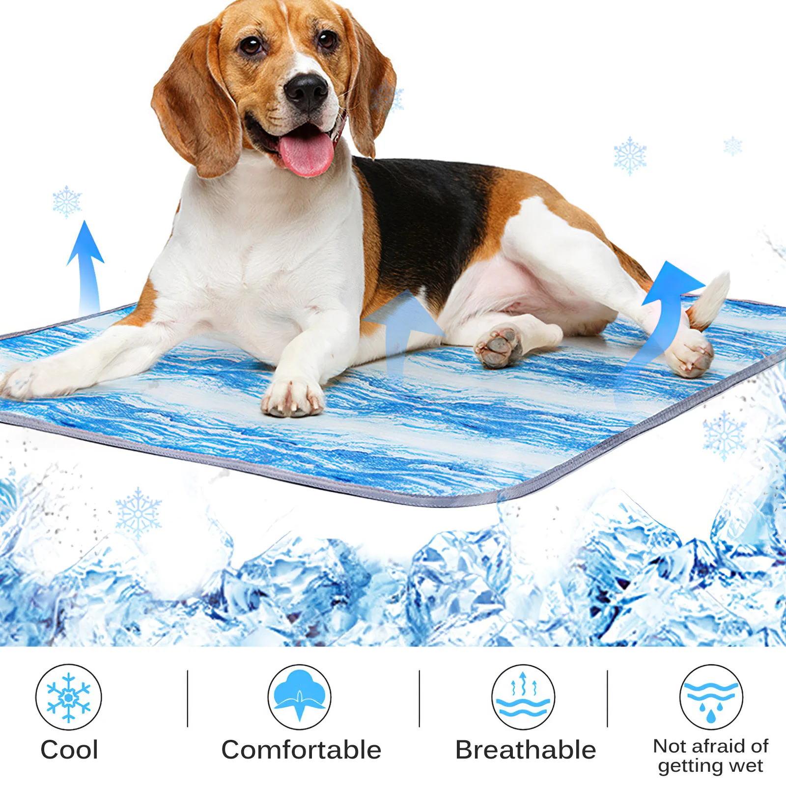 

Pet Cooling Mat Soft Comfortable Breathable Machine Washable Summer Multi-purpose Anti-slip Cooling Pad for Pet Home Dog