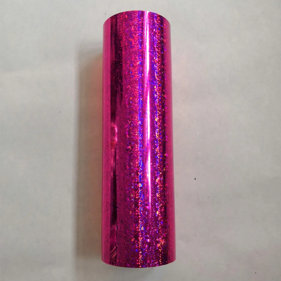 

Hot stamping foil pink color small floral pattern holographic foil hot press on paper or plastic 21cm x120m heat stamping film