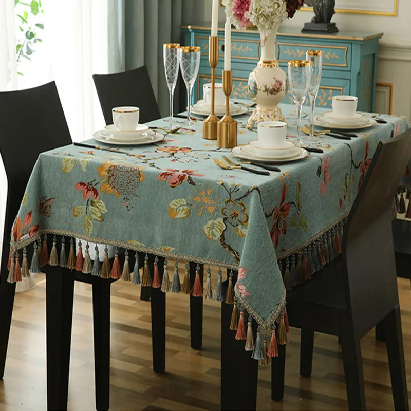 Многофункциональная Ретро скатерть элегантная жаккардовая прямоугольная