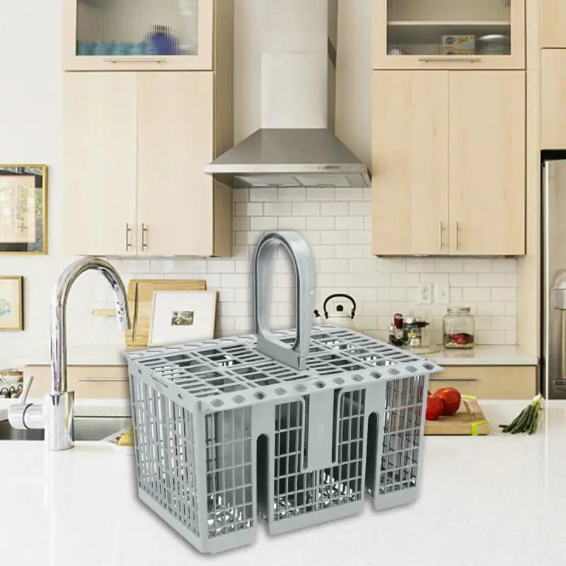 

Portable Cutlery Storage Box Universal Dishwasher Basket Plastic Dish Storage Holder Kitchen Dinnerware Storage Supplies