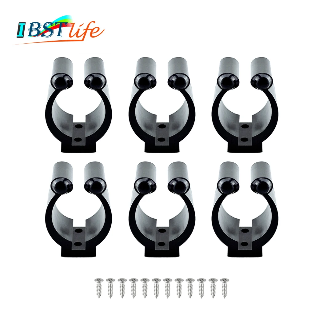 

6X Nylon Portable Fishing Rod Clips Plastic Club Positioning Clamps Holder Accessories Wall Mounted Organizer Fishing Rod Racks