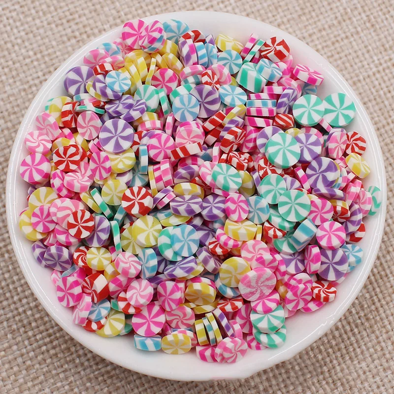 mixed 100 г круглые конфеты поддельные украшения торта Fimo Полимерная глина брызги для рукоделия DIY клейкие аксессуары пластик Klei частицы грязи 5 мм - Цвет: mixed
