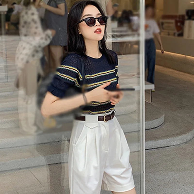 

Lace Hollow Tshirt Womens Thin Temperament Short Sleeves Hedging Breathable Sun Protection Tee Tops'