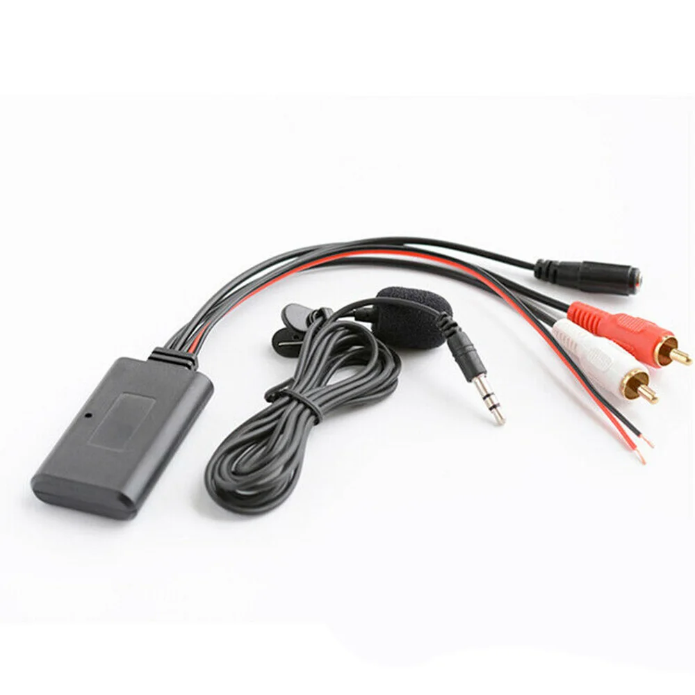 Автомобильный Универсальный 2RCA Bluetooth адаптер AUX музыка + микрофон вызов для