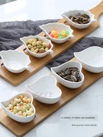 japanese style fruit platter tray creative ceramic cutlery dish snacks nuts desserts natural bamboo tray set sauce dish