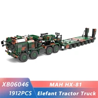new xingbao 06046 military weapon series mah hx 8 elefant tractor truck building blocks moc bricks military vehicle model kits