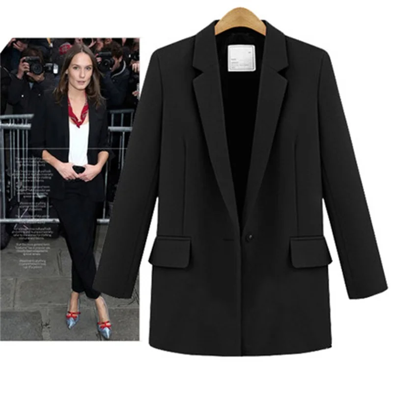 Женский пиджак с одной пряжкой Женская рабочая одежда средней длины Женское