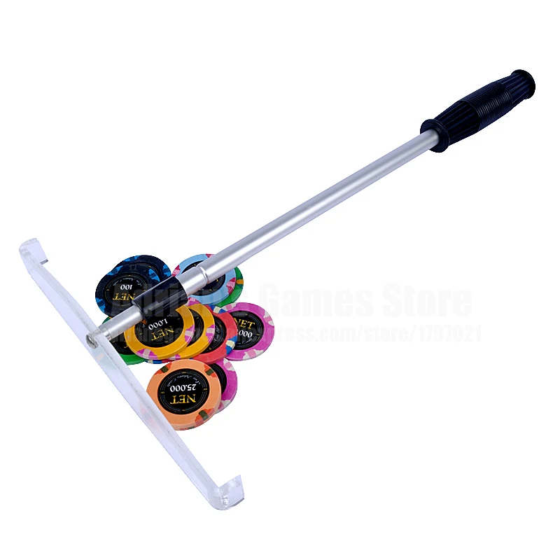 70 см Poker Chips Rake Collecter Fichas Raker аксессуары для казино борона из нержавеющей стали|poker