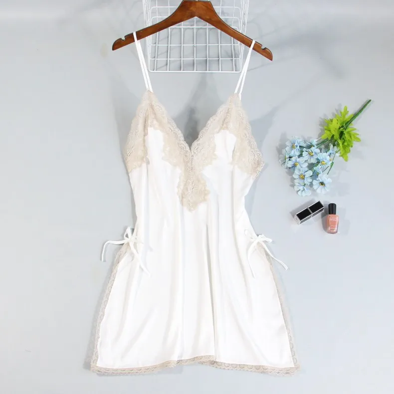 2019 женские ночные рубашки без рукавов шелковые ночная рубашка атласная