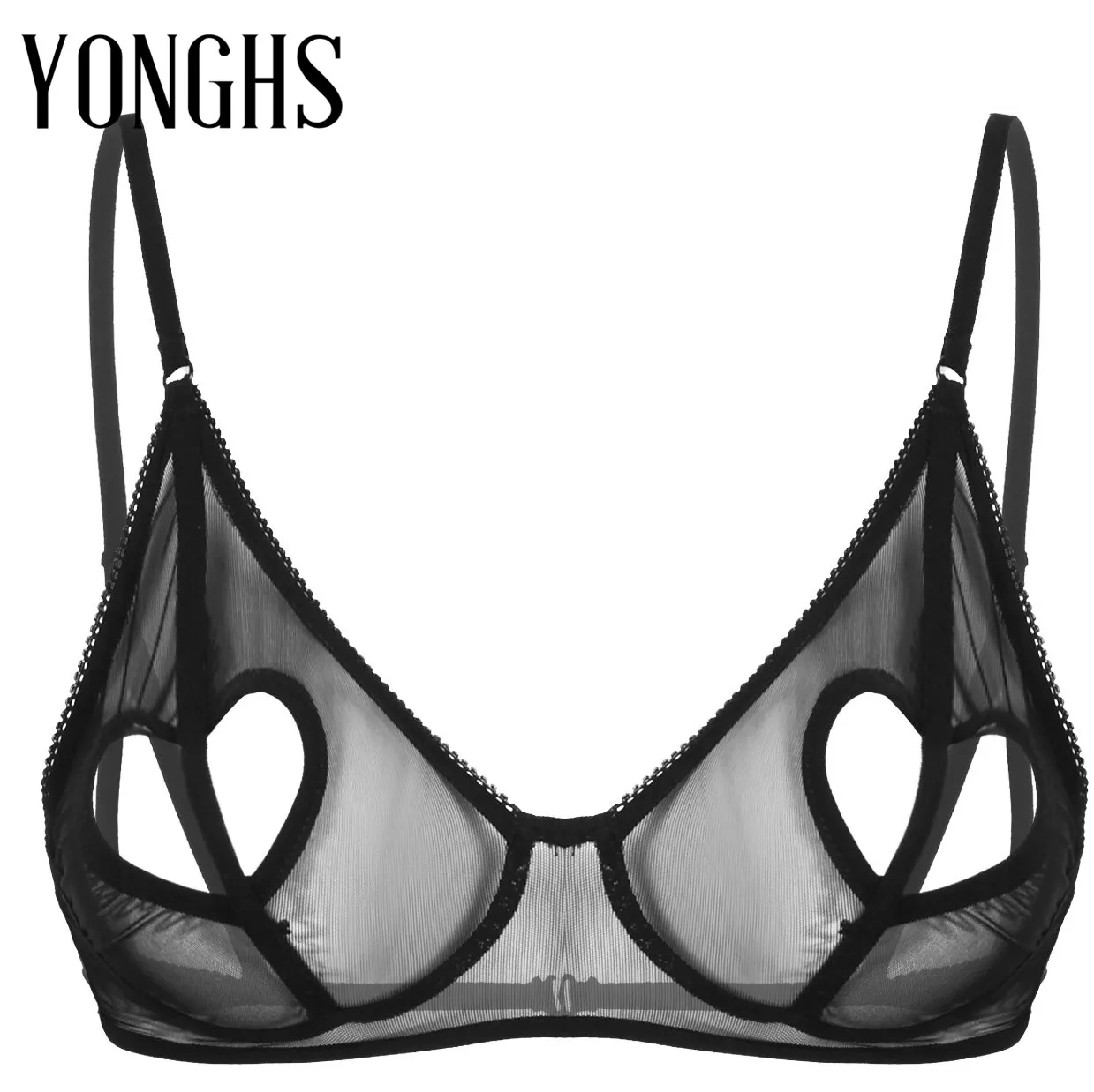 

Женское Прозрачное нижнее белье в сетку, регулируемое прозрачное Прозрачное нижнее белье на бретельках, бюстгальтер без подкладки в форме ...