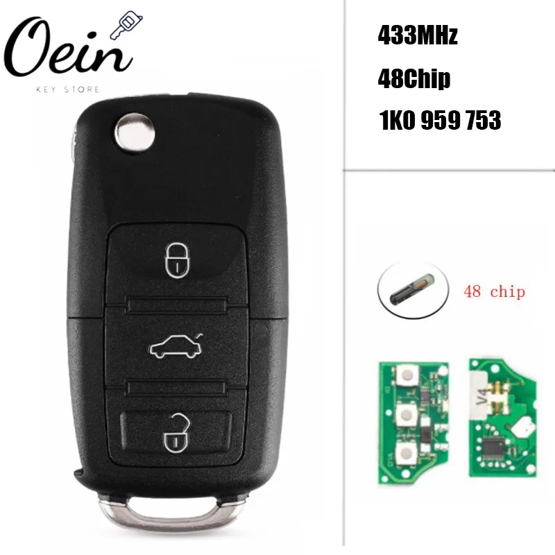2 кнопки дистанционного ключа автомобиля 433 МГц DIY для VW/VOLKSWAGEN Beetle Bora Golf Passat