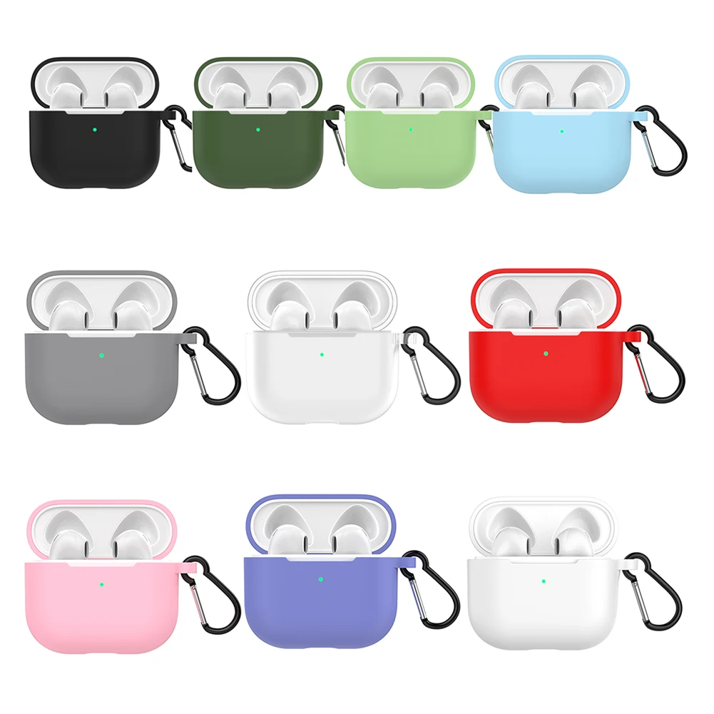 

Earphone Cover for Apple AirPods 3 Bluetooth-Compatible Protective Case Protector with Hook Anti-Dust Silicone Shell Accessories