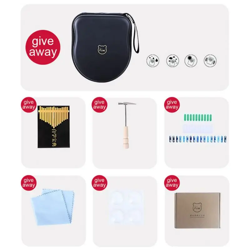 

Musical Instruments 17 Keys Kalimba Acrylic Thumb Piano Transparent Keyboard Instrument