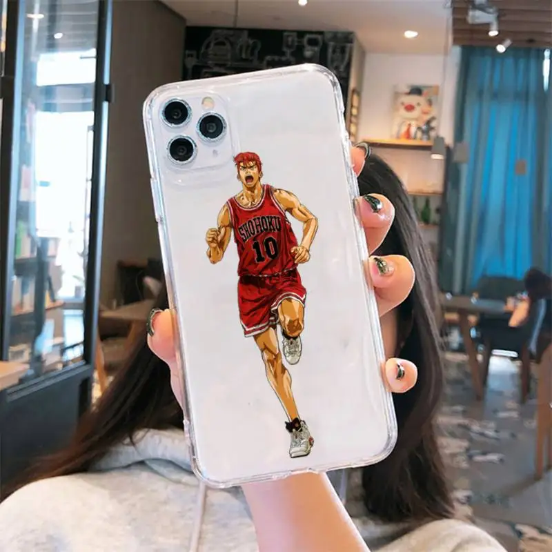 

Basketball Slam dunk anime manga Phone Case Transparent for iPhone 6 7 8 11 12 s mini pro X XS XR MAX Plus